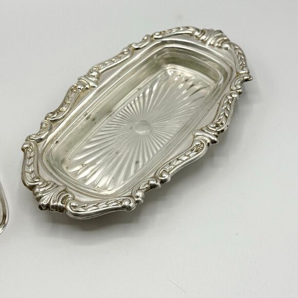 Vintage Sheridan Silver Plated Butter Dish With Glass Insert - Picture 4 of 9
